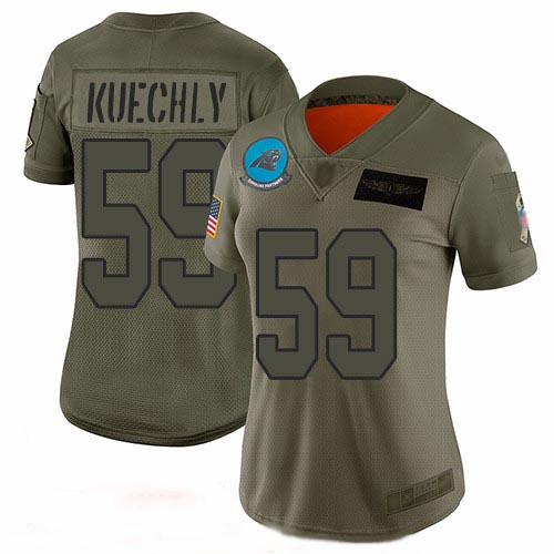 Panthers #59 Luke Kuechly Camo Women's Stitched Football Limited 2019 Salute to Service Jersey Panthers #59 Luke Kuechly Camo Women's Stitched Football Limited 2019 Salute to Service Jersey