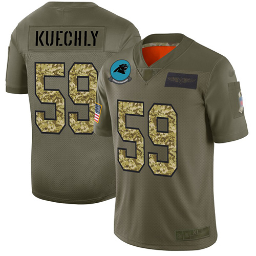 Panthers #59 Luke Kuechly Olive Camo Men's Stitched Football Limited 2019 Salute To Service Jersey Panthers #59 Luke Kuechly Olive Camo Men's Stitched Football Limited 2019 Salute To Service Jersey