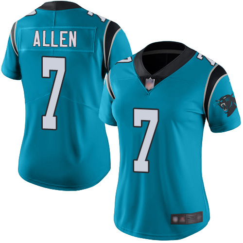 Panthers #7 Kyle Allen Blue Alternate Women's Stitched Football Vapor Untouchable Limited Jersey Panthers #7 Kyle Allen Blue Alternate Women's Stitched Football Vapor Untouchable Limited Jersey