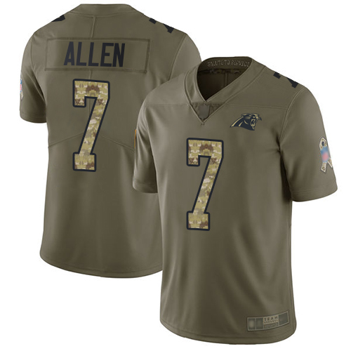 Panthers #7 Kyle Allen Olive Camo Youth Stitched Football Limited 2017 Salute to Service Jersey Panthers #7 Kyle Allen Olive Camo Youth Stitched Football Limited 2017 Salute to Service Jersey