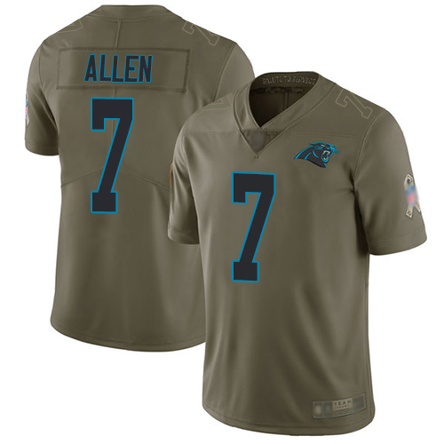 Panthers #7 Kyle Allen Olive Youth Stitched Football Limited 2017 Salute to Service Jersey Panthers #7 Kyle Allen Olive Youth Stitched Football Limited 2017 Salute to Service Jersey