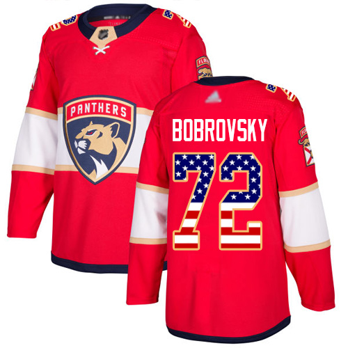 Panthers #72 Sergei Bobrovsky Red Home Authentic USA Flag Stitched Youth Hockey Jersey Panthers #72 Sergei Bobrovsky Red Home Authentic USA Flag Stitched Youth Hockey Jersey