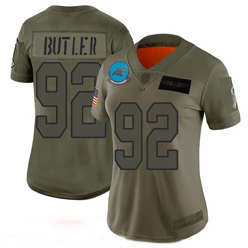 Panthers #92 Vernon Butler Camo Women's Stitched Football Limited 2019 Salute to Service Jersey Panthers #92 Vernon Butler Camo Women's Stitched Football Limited 2019 Salute to Service Jersey