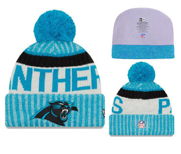 Panthers Team Logo Blue Knit Hat YD