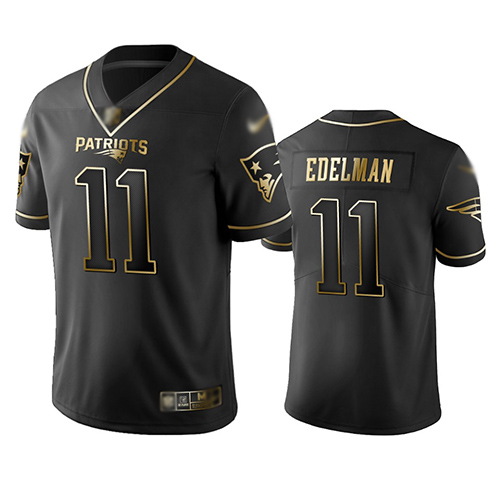 Patriots #11 Julian Edelman Black Men's Stitched Football Limited Golden Edition Jersey Patriots #11 Julian Edelman Black Men's Stitched Football Limited Golden Edition Jersey
