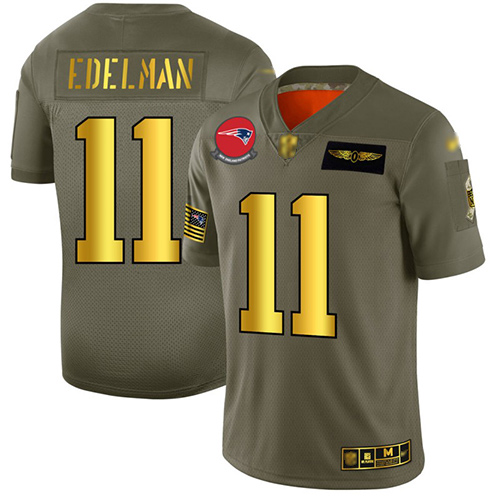 Patriots #11 Julian Edelman Camo Gold Men's Stitched Football Limited 2019 Salute To Service Jersey Patriots #11 Julian Edelman Camo Gold Men's Stitched Football Limited 2019 Salute To Service Jersey