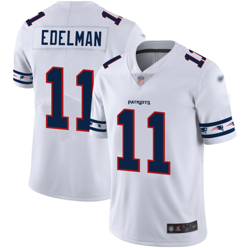 Patriots #11 Julian Edelman White Men's Stitched Football Limited Team Logo Fashion Jersey Patriots #11 Julian Edelman White Men's Stitched Football Limited Team Logo Fashion Jersey