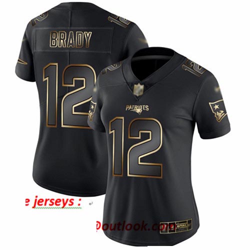 Patriots #12 Tom Brady Black Gold Women's Stitched Football Vapor Untouchable Limited Jersey Patriots #12 Tom Brady Black Gold Women's Stitched Football Vapor Untouchable Limited Jersey