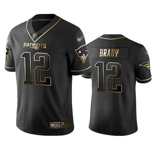 Patriots #12 Tom Brady Black Men's Stitched Football Limited Golden Edition Jersey Patriots #12 Tom Brady Black Men's Stitched Football Limited Golden Edition Jersey