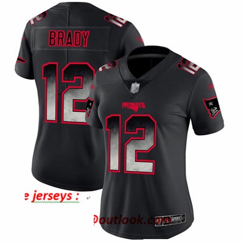 Patriots #12 Tom Brady Black Women's Stitched Football Vapor Untouchable Limited Smoke Fashion Jersey Patriots #12 Tom Brady Black Women's Stitched Football Vapor Untouchable Limited Smoke Fashion Jersey