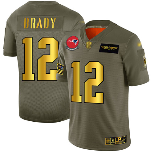 Patriots #12 Tom Brady Camo Gold Men's Stitched Football Limited 2019 Salute To Service Jersey Patriots #12 Tom Brady Camo Gold Men's Stitched Football Limited 2019 Salute To Service Jersey