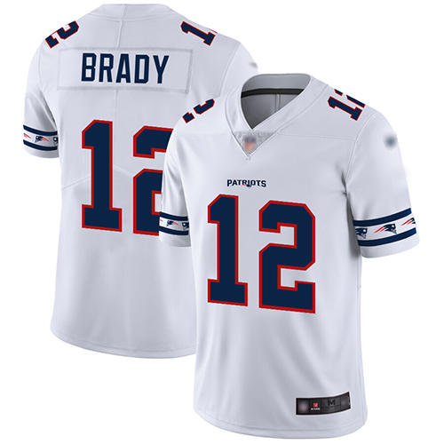 Patriots #12 Tom Brady White Men's Stitched Football Limited Team Logo Fashion Jersey Patriots #12 Tom Brady White Men's Stitched Football Limited Team Logo Fashion Jersey