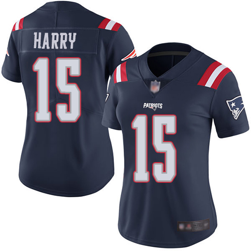 Patriots #15 N'Keal Harry Navy Blue Women's Stitched Football Limited Rush Jersey Patriots #15 N'Keal Harry Navy Blue Women's Stitched Football Limited Rush Jersey