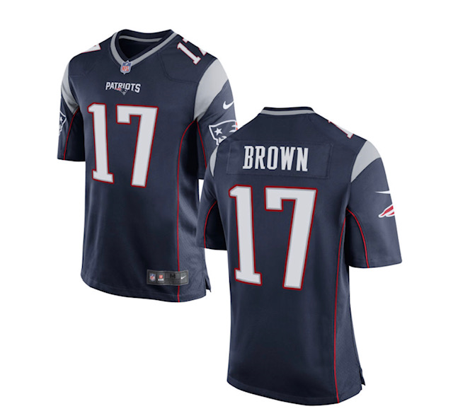 Patriots #17 Antonio Brown Navy Blue Vapor Limited Jersey