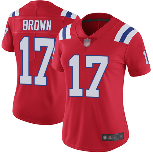 Patriots #17 Antonio Brown Red Alternate Women's Stitched Football Vapor Untouchable Limited Jersey Patriots #17 Antonio Brown Red Alternate Women's Stitched Football Vapor Untouchable Limited Jersey