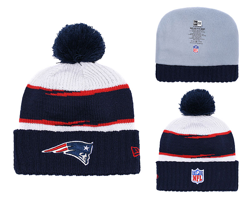 Patriots Fresh Logo Navy Pom Knit Hat YD