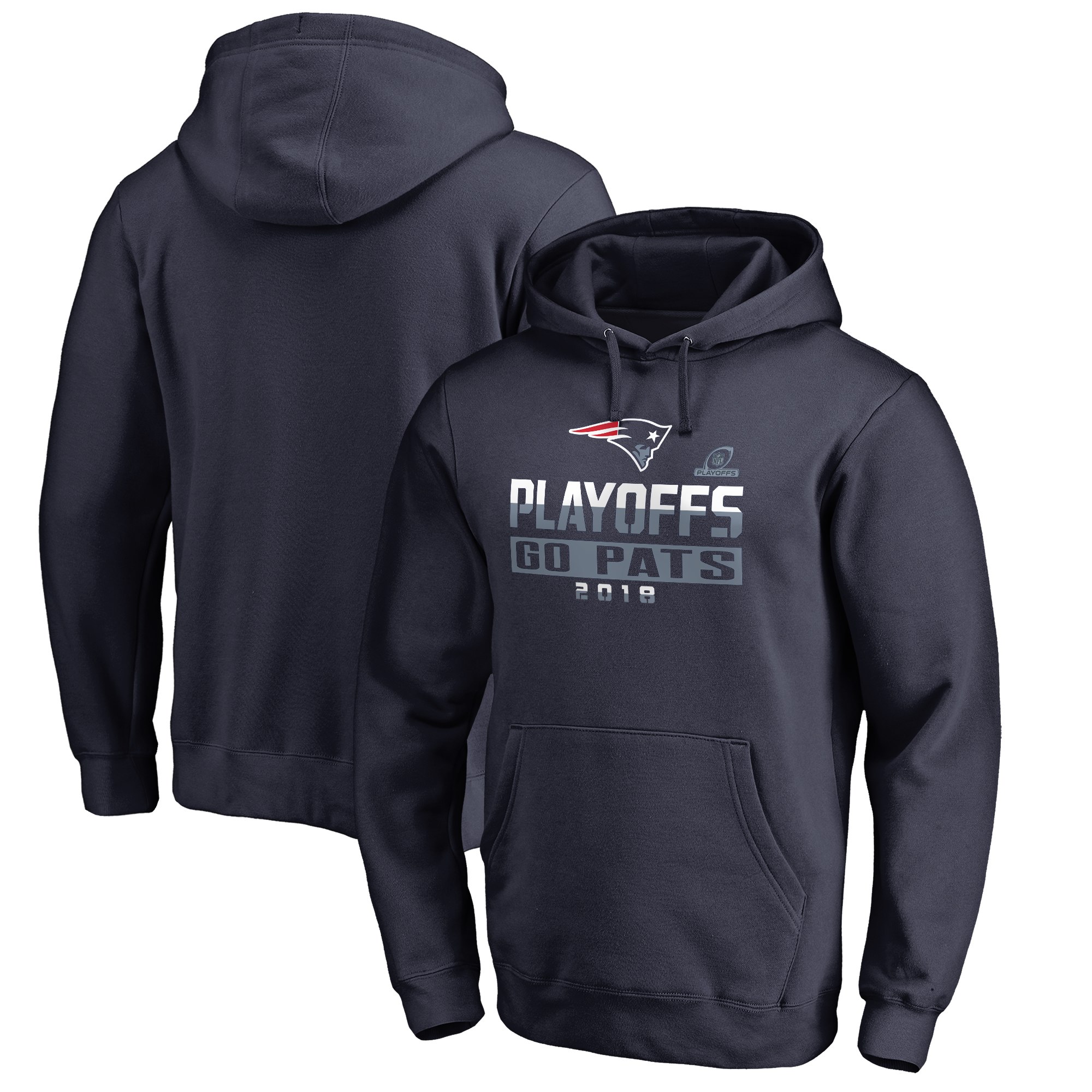 Patriots Navy 2018 NFL Playoffs Go Pats Men's Pullover Hoodie Patriots Navy 2018 NFL Playoffs Go Pats Men's Pullover Hoodie