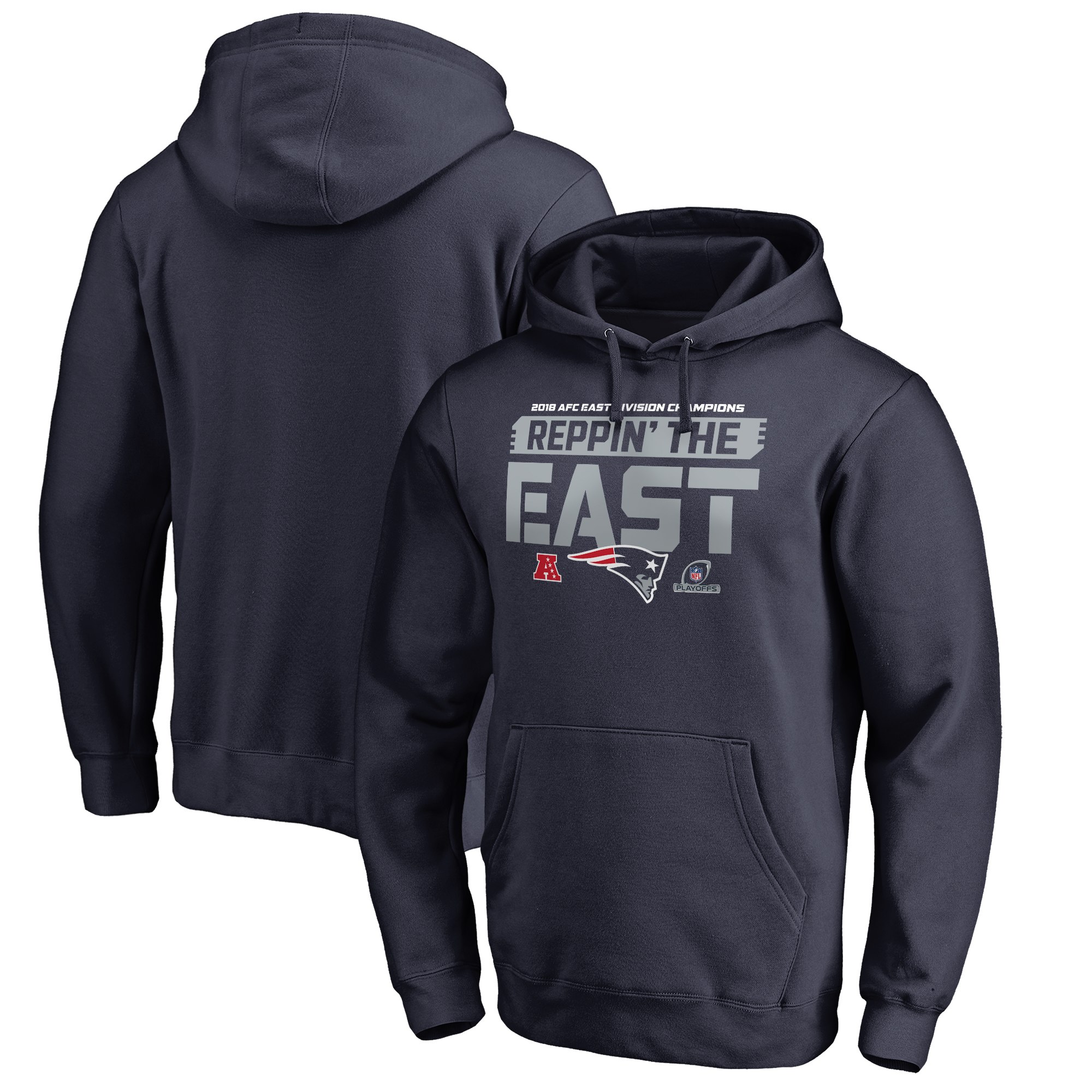Patriots Navy 2018 NFL Playoffs Reppin' The East Men's Pullover Hoodie Patriots Navy 2018 NFL Playoffs Reppin' The East Men's Pullover Hoodie