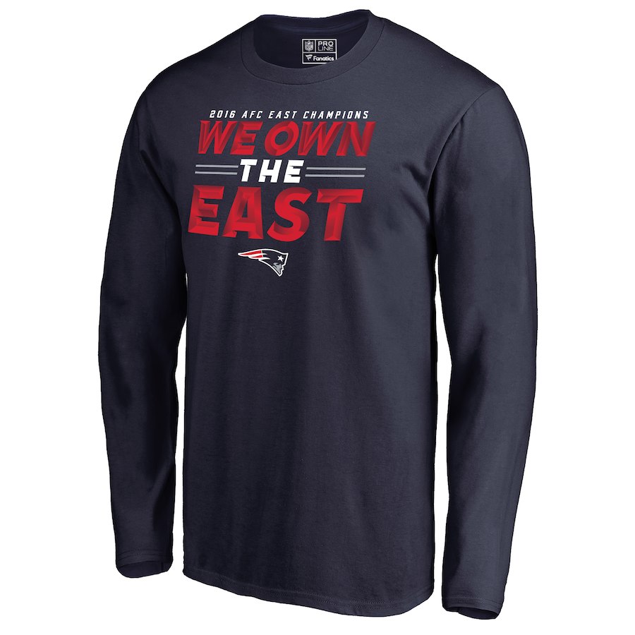 Patriots Navy 2018 NFL Playoffs We Own The East Men's Long Sleeve T-Shirt Patriots Navy 2018 NFL Playoffs We Own The East Men's Long Sleeve T-Shirt