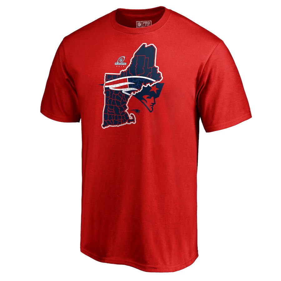 Patriots Red 2018 NFL Playoffs Men's T-Shirt Patriots Red 2018 NFL Playoffs Men's T-Shirt