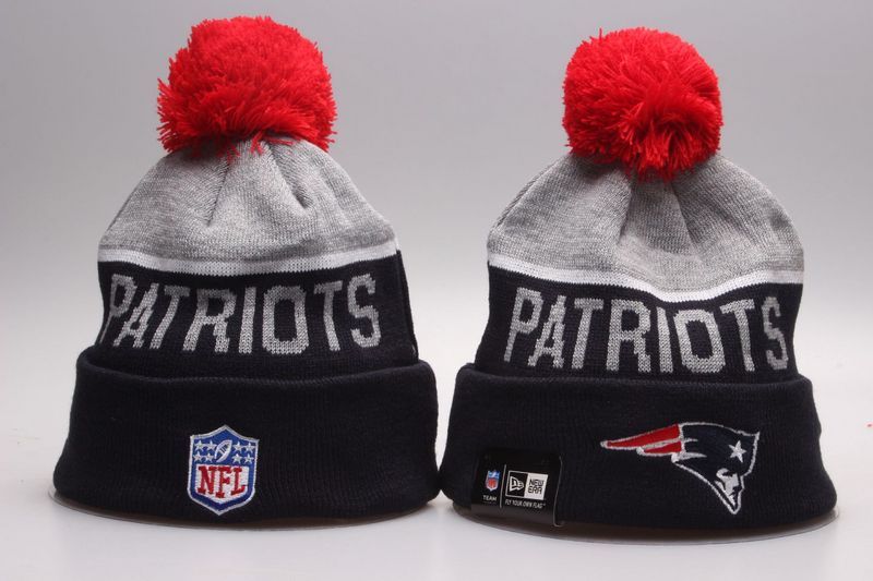 Patriots Team Logo Gray & Navy Winter Knit Hat YP