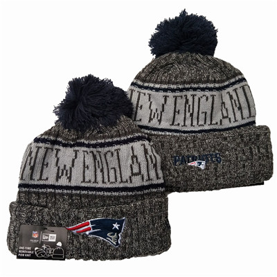 Patriots Team Logo Gray 100th Season Pom Knit Hat YD
