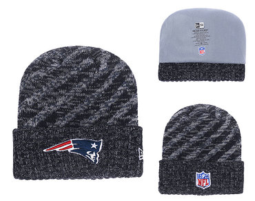 Patriots Team Logo Navy Stripe Cuffed Knit Hat YD