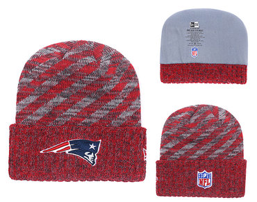 Patriots Team Logo Red Stripe Cuffed Knit Hat YD