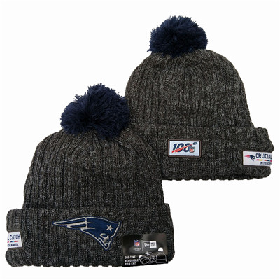 Patriots Teams Logo Gray 100th Season Pom Knit Hat YD