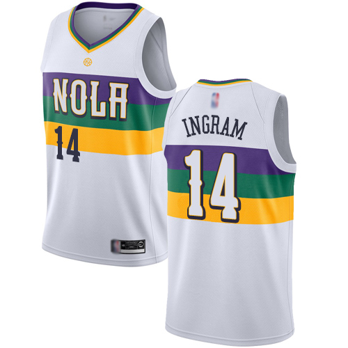 Pelicans #14 Brandon Ingram White Basketball Swingman City Edition 2018 19 Jersey Pelicans #14 Brandon Ingram White Basketball Swingman City Edition 2018 19 Jersey