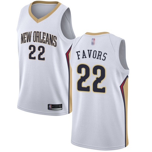 Pelicans #22 Derrick Favors White Basketball Swingman Association Edition Jersey Pelicans #22 Derrick Favors White Basketball Swingman Association Edition Jersey