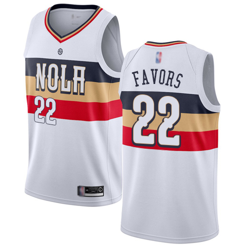 Pelicans #22 Derrick Favors White Basketball Swingman Earned Edition Jersey Pelicans #22 Derrick Favors White Basketball Swingman Earned Edition Jersey