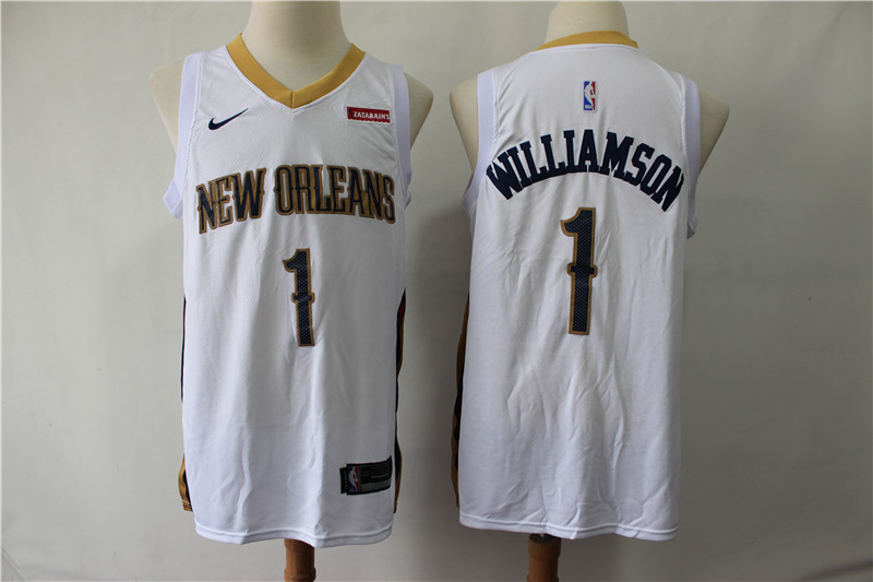 Pelicans 1 Zion Williamson White Nike Swingman Jersey Pelicans 1 Zion Williamson White Nike Swingman Jersey