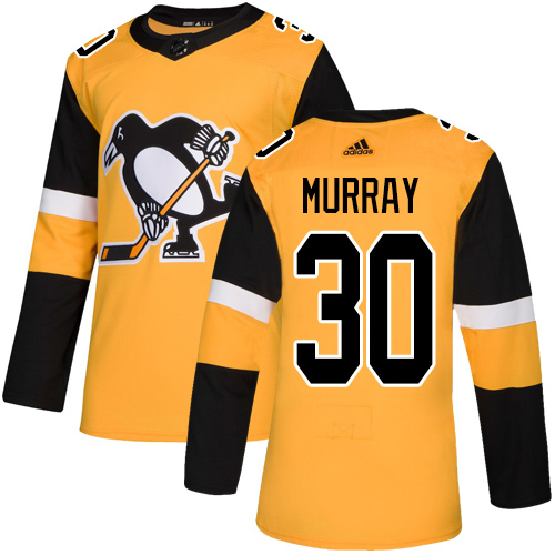 Penguins #30 Matt Murray Gold Alternate Authentic Stitched Hockey Jersey
