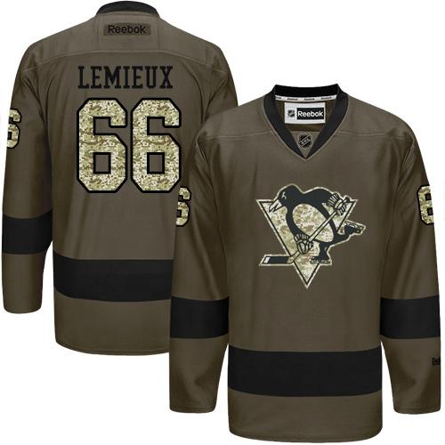 Penguins #66 Mario Lemieux Green Salute to Service Stitched NHL Jersey Penguins #66 Mario Lemieux Green Salute to Service Stitched NHL Jersey