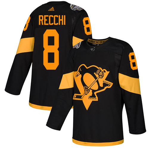 Penguins #8 Mark Recchi Black Authentic 2019 Stadium Series Stitched Hockey Jersey Penguins #8 Mark Recchi Black Authentic 2019 Stadium Series Stitched Hockey Jersey