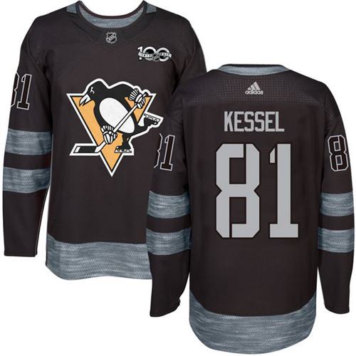 Penguins #81 Phil Kessel Black 1917-2017 100th Anniversary Stitched NHL Jersey