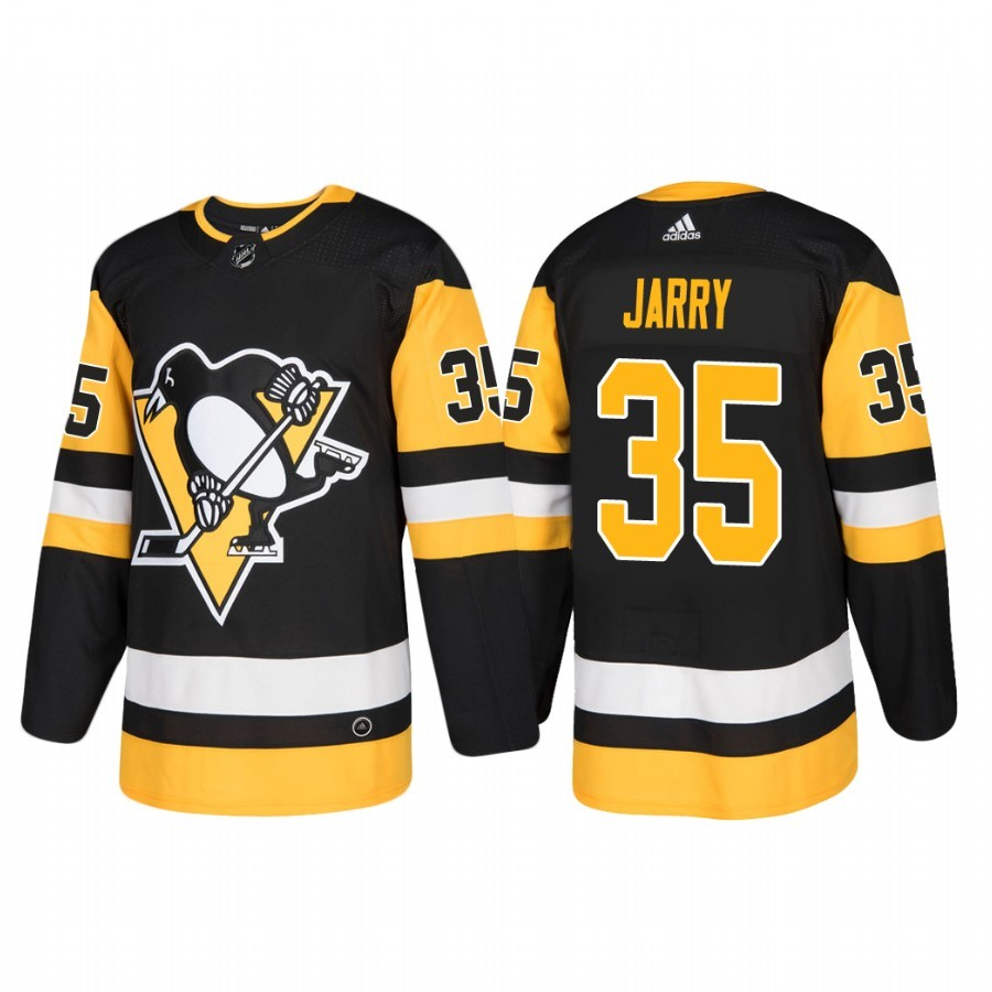 Penguins 35 Tristan Jarry Black Adidas Jersey