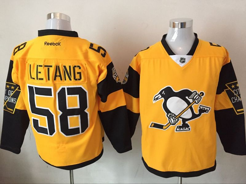 Penguins 58 Kris Letang Gold 2017 Stadium Series Reebok Jersey