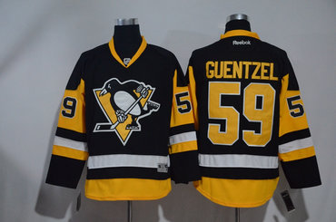 Penguins 59 Jake Guentzel Black Reebok Jersey