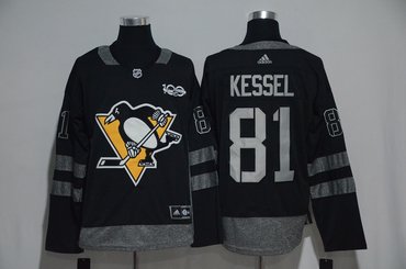 Penguins 81 Phil Kessel Black 100th Anniversary Adidas Jersey