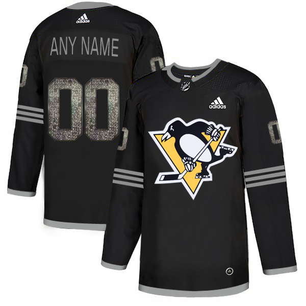 Penguins Black Shadow Logo Print Men's Customized Adidas Jersey Penguins Black Shadow Logo Print Men's Customized Adidas Jersey