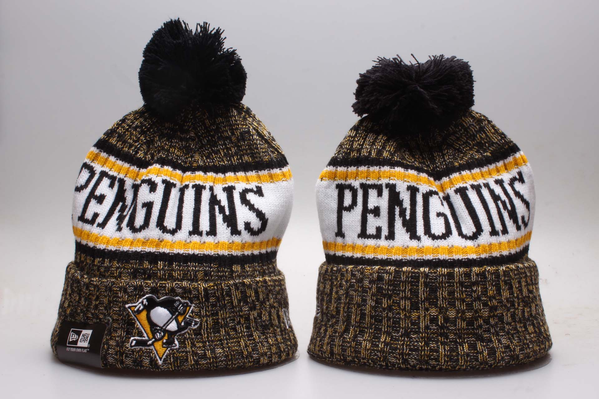 Penguins Fresh Logo Black Knit Hat YP