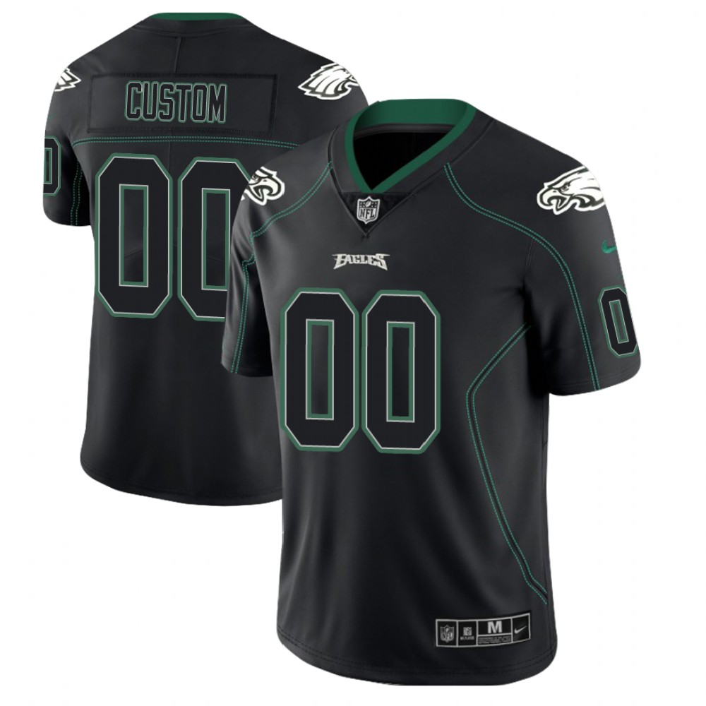 Philadelphia Eagles Custom 2018 Lights Out Color Rush Limited Black Jersey