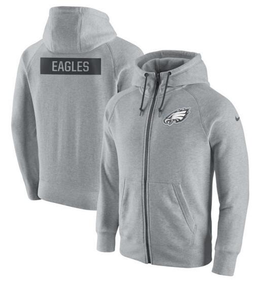 Philadelphia Eagles Nike Gridiron Gray 2.0 Full Zip Hoodie Ash