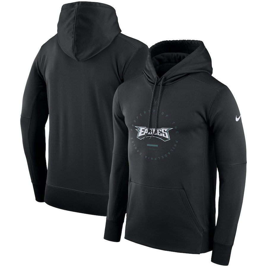 Philadelphia Eagles Nike Sideline Property Of Wordmark Logo Performance Pullover Hoodie Black Philadelphia Eagles Nike Sideline Property Of Wordmark Logo Performance Pullover Hoodie Black