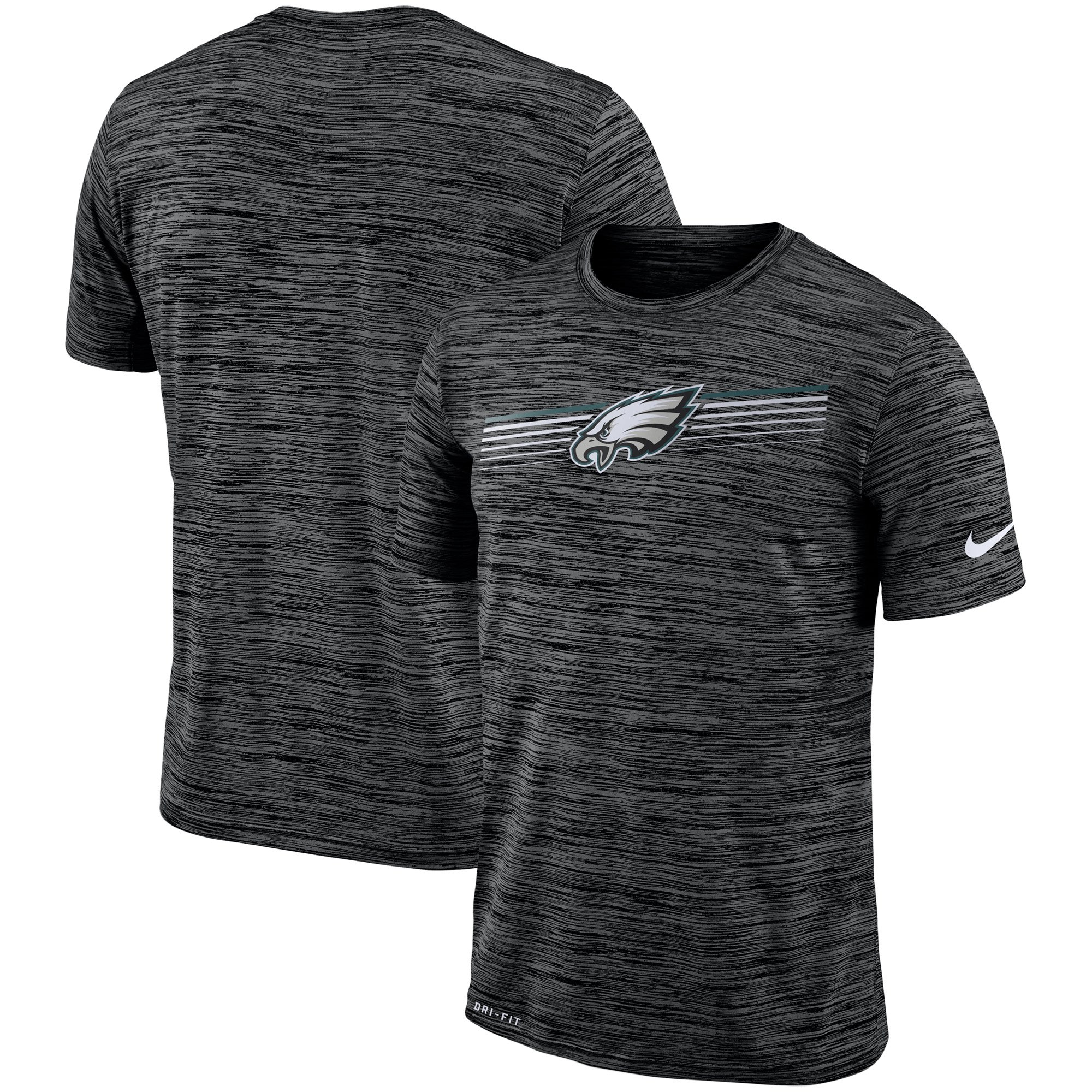Philadelphia Eagles Nike Sideline Velocity Performance T-Shirt Heathered Black Philadelphia Eagles Nike Sideline Velocity Performance T-Shirt Heathered Black