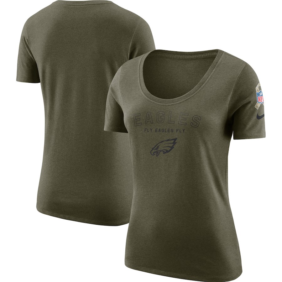 Philadelphia Eagles Nike Women's Salute To Service Legend Scoop Neck T-Shirt Olive