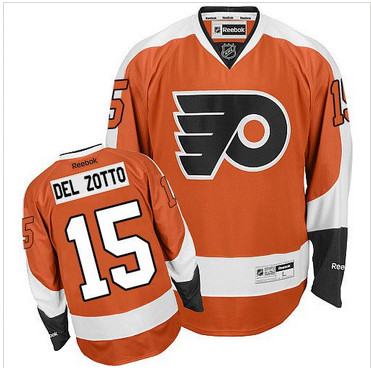 Philadelphia Flyers #15 Michael Del Zotto Orange Home Stitched NHL Jersey