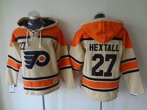 Philadelphia Flyers #27 Ron Hextall Cream Sawyer Hooded Sweatshirt Stitched NHL Jersey Philadelphia Flyers #27 Ron Hextall Cream Sawyer Hooded Sweatshirt Stitched NHL Jersey